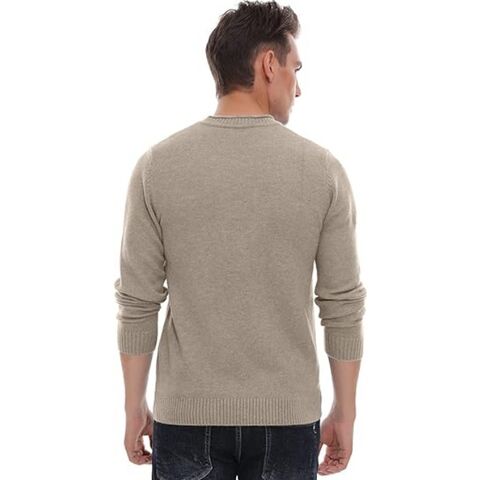 Novo suéter de inverno masculino da moda, confortável e quente, com gola redonda - Suéter de malha masculino por atacado