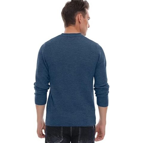 Novo suéter de inverno masculino da moda, confortável e quente, com gola redonda - Suéter de malha masculino por atacado