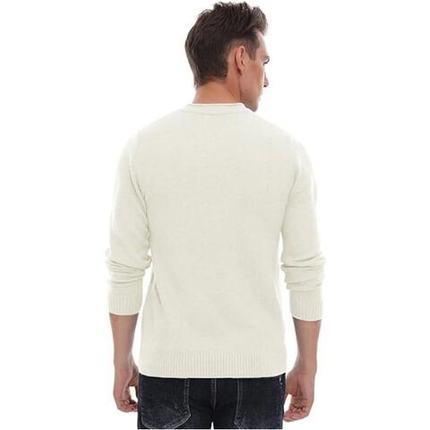 Novo suéter de inverno masculino da moda, confortável e quente, com gola redonda - Suéter de malha masculino por atacado