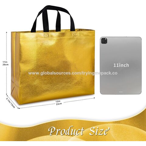 Customized Extra Large Eco Friendly Shopping Bag Gold