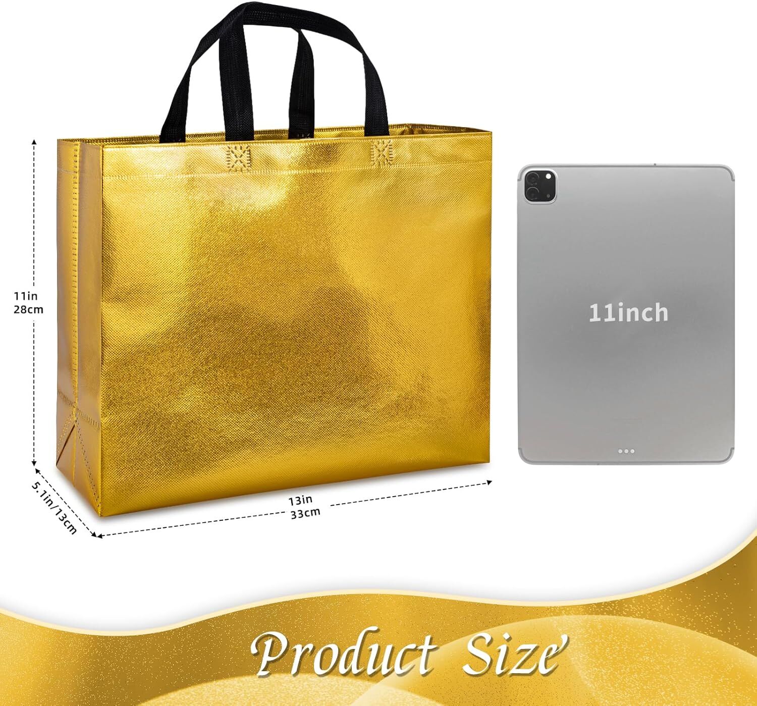 Customized Extra Large Eco Friendly Shopping Bag Gold Customized Extra Large Eco Friendly Shopping Bag Gold