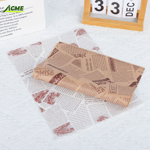 Papel de Envoltura para Alimentos Antigrasa con Logotipo Personalizado a Prueba de Aceite, Papel de Cera Antigrasa, Impresión Offset, Papel Virgen para Hornear, Pulpa de Madera