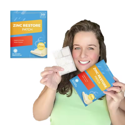 Parche dérmico restaurador de zinc de venta caliente a precio de fábrica, parche de vitamina para suplementos de zinc