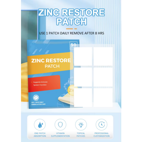 Parche dérmico de zinc para suplementos, precio de fábrica al por mayor para restaurar el zinc