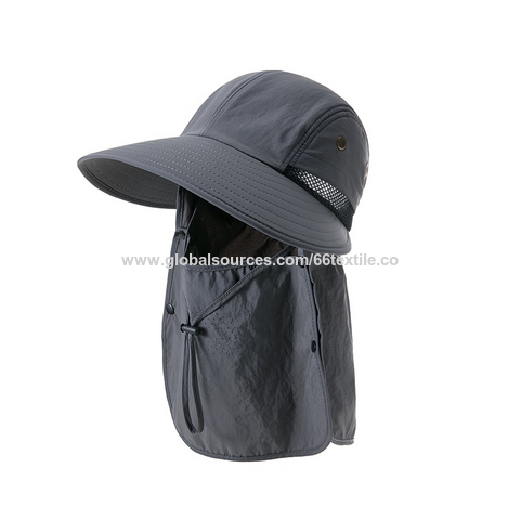 Unisex Adult Outdoor Detachable Sun Hats Neck Cover Ear Flap