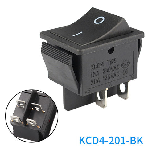 Interruptores basculantes KCD4 iluminados/impermeables de 16A 250V CA al por mayor para el hogar, la oficina, las industrias y la informática