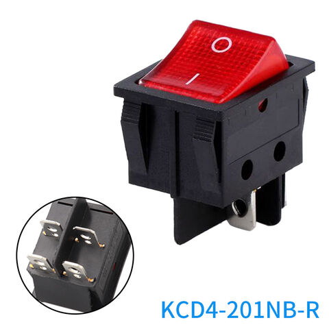Interruptores basculantes KCD4 iluminados/impermeables de 16A 250V CA al por mayor para el hogar, la oficina, las industrias y la informática