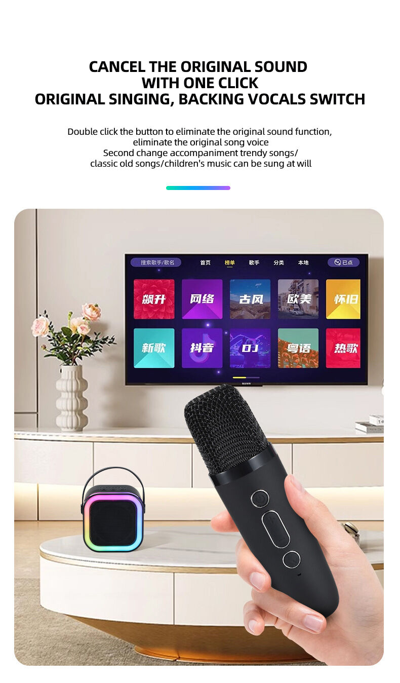 K12 Mini Portable Karaoke Bluetooth Speaker Dual Microphone Audio ...