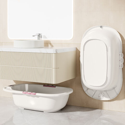 Banheira Oval Grande Inovadora para Bebê, Duplo Uso, Shampoo e Corpo Inteiro