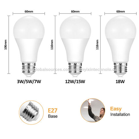 LED-Glühbirne mit Schraubsockel E27/B22, ultrahelle, energiesparende A-Birne mit Augenschutz für Zuhause, Büro und Schule.