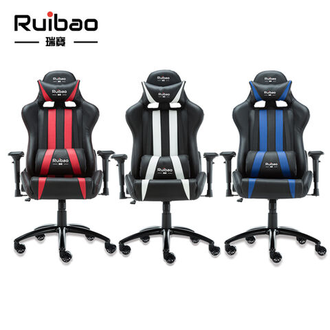 Silla de Oficina Ergonómica de Cuero PU con Elevación a Gas, Silla Gaming / Racing Personalizable