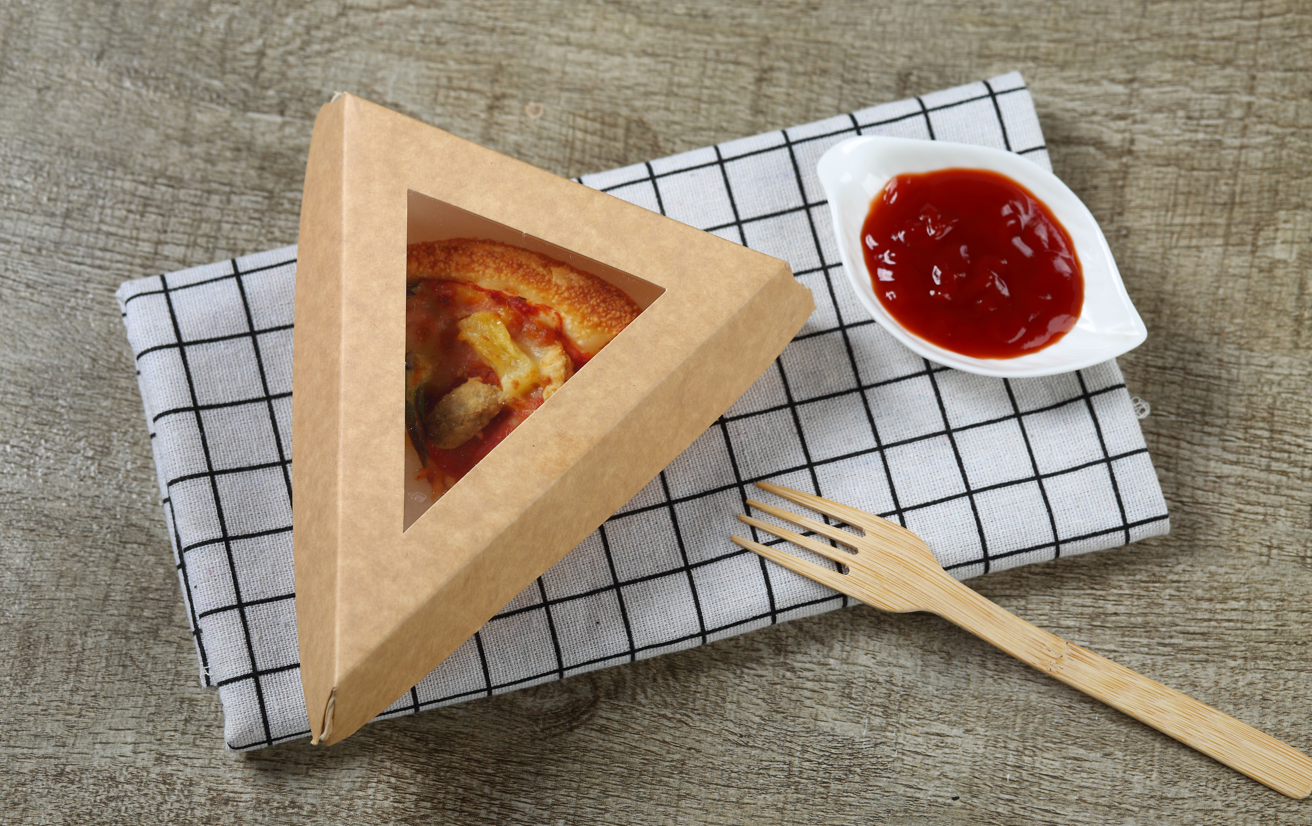 Wholesale Brown Triangle Box-pla Window For Pizza Fast Food Takeout ...