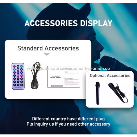 Haut-parleur Bluetooth avec woofer 8 pouces, LED, trolley, lecteur audio, enceinte portable professionnelle d'extérieur avec micro, modèle NDR-P55