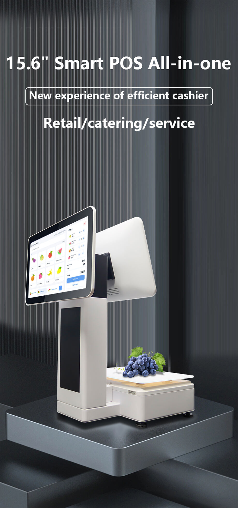 Factory Price 15.6 Inch Dual Touch Screen Pos Aio Machine With Os2 ...