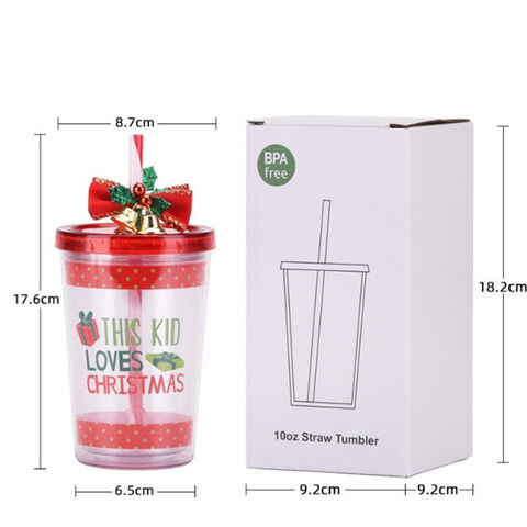 Venta al por mayor de vasos de paja de dibujos animados, nuevo estilo creativo, vaso de plástico navideño
