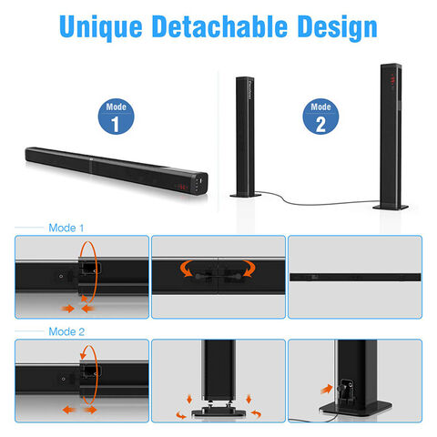 Barra de Sonido Desmontable 2 en 1 para TV, Altavoz Soundbar para Audio Doméstico con Bluetooth, Óptico, AUX - Ideal para Mayoristas