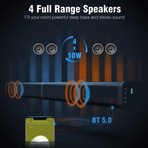 Barra de Sonido Desmontable 2 en 1 para TV, Altavoz Soundbar para Audio Doméstico con Bluetooth, Óptico, AUX - Ideal para Mayoristas
