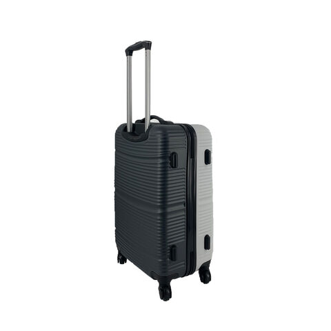 Customized contrack color white dark grey 26inch trunk luggage 4 wheels suitcase ABS luggage with cheap price