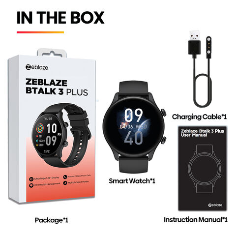 Zeblaze Btalk 3 Plus Reloj Inteligente con Llamadas de Voz, Pantalla a Color HD Grande de 1.39'', Smartwatch de Seguimiento de Fitness para Hombres y Mujeres
