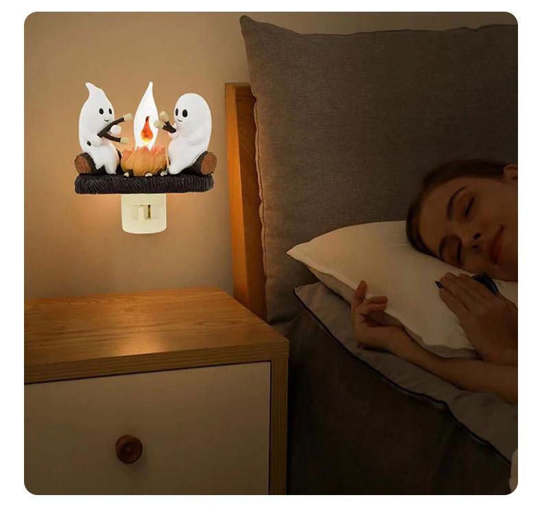 Fake Campfire Night Light, LED Fireplace Lamp, USB Rechargeable