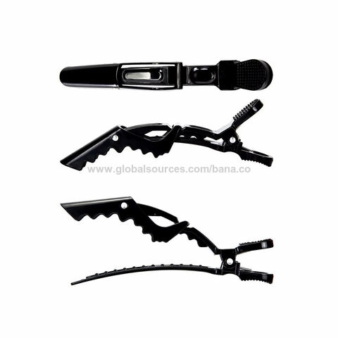 Jepit rambut alligator ABS plastik warna-warni berkualitas tinggi untuk salon barbershop dengan logo untuk wanita