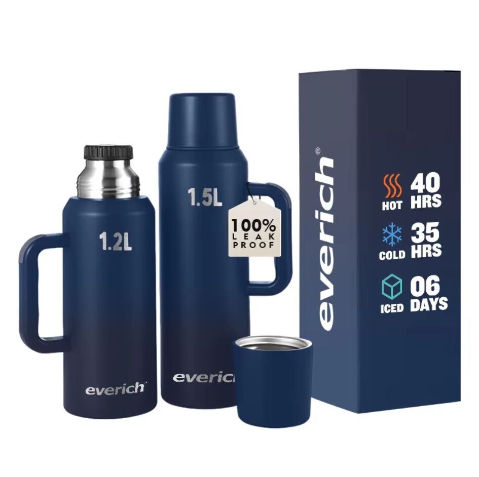 Everich New Vacuum Insulated Wide Mouth Bottle Bpa Free 18/8 Stainless ...