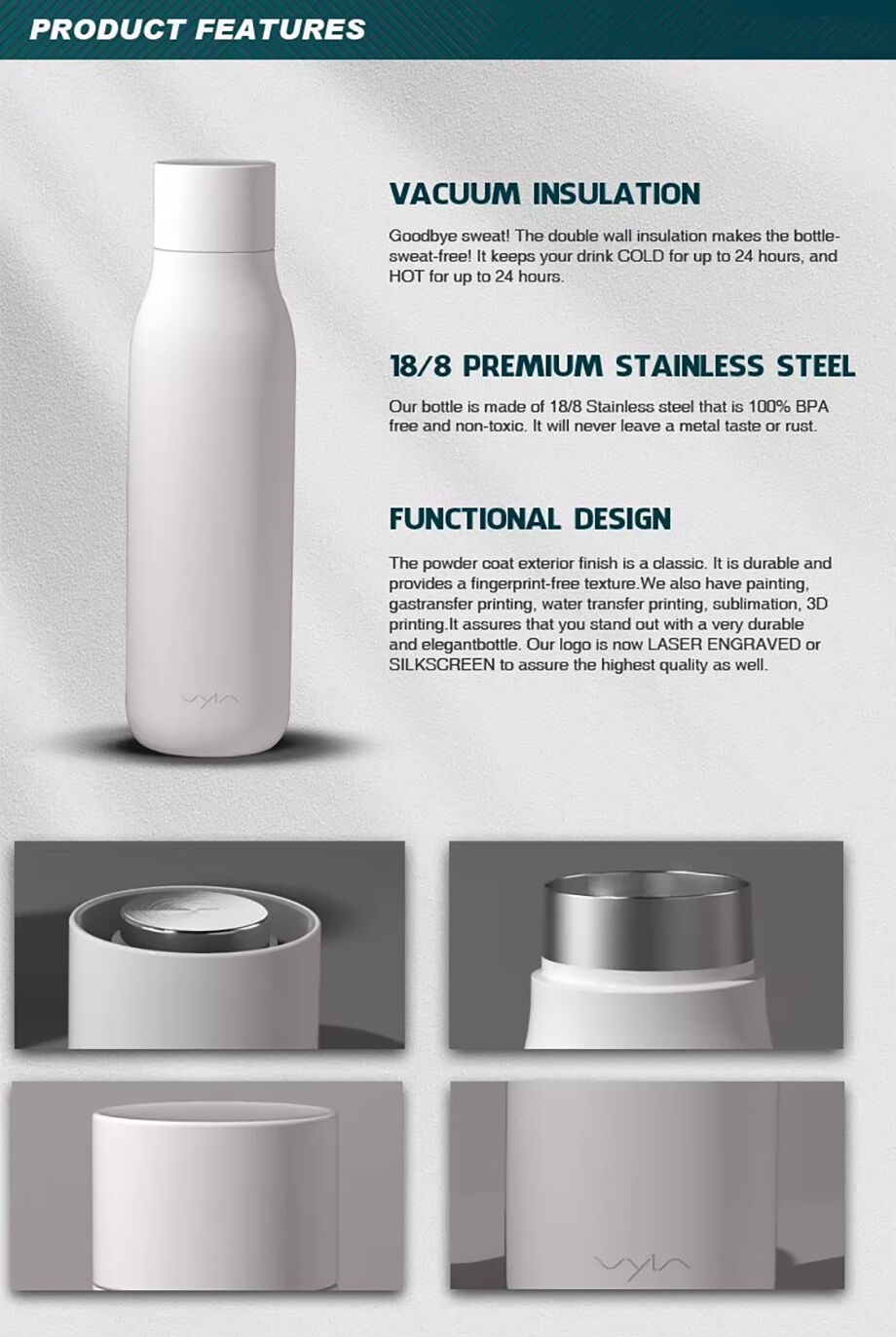 Emode Reusable Coffee Cup Stainless Steel Coffee Cup Vacuum Insulated ...