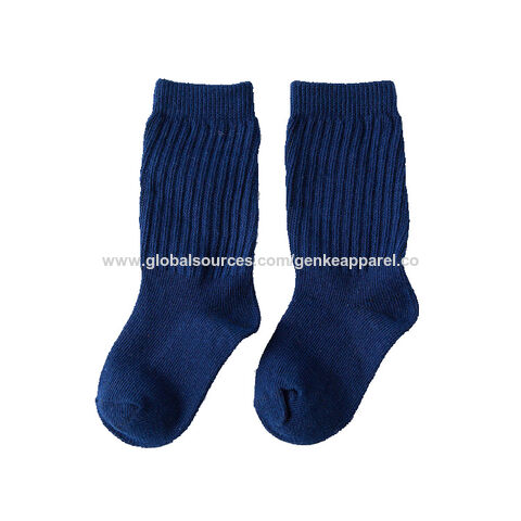 Calcetines del equipo del tubo lindo de los niños Calcetines de algodón orgánico de la raya del color del caramelo del invierno