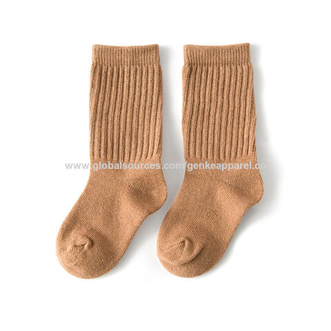 Calcetines del equipo del tubo lindo de los niños Calcetines de algodón orgánico de la raya del color del caramelo del invierno