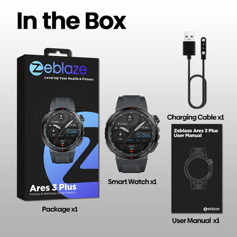 Nuevo Zeblaze Ares 3 Plus con Pantalla AMOLED HD de 1.43'' Siempre Encendida, Smartwatch con Llamadas de Voz, Más de 100 Modos Deportivos, Pulsera Inteligente