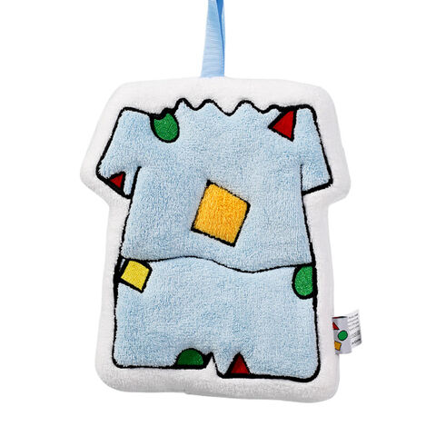 Mignonne serviette pour les mains Shin-chan à suspendre en polaire corail brodée - Petite serviette douce
