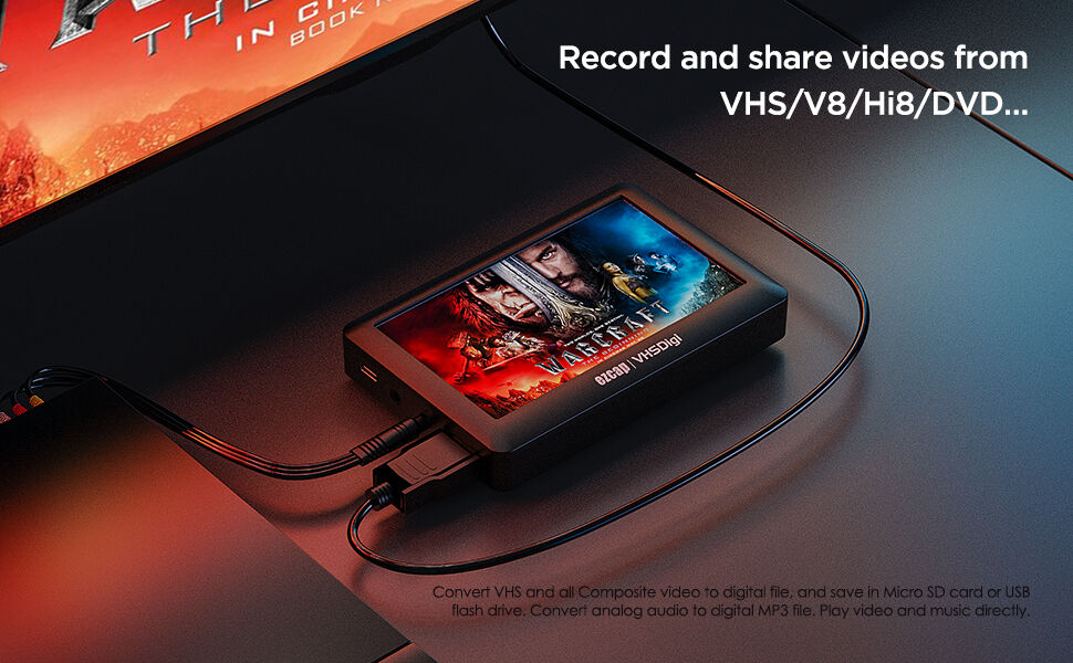 Av Video Capture Box Video Player Record Video From Vhs Hi8 Camcorder ...
