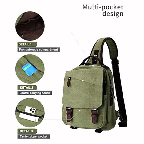 Bolsa Mensageiro Masculina, Pequena Mochila Transversal, Bolsa de Ombro para Homens e Mulheres, Bolsa Transversal de Lona