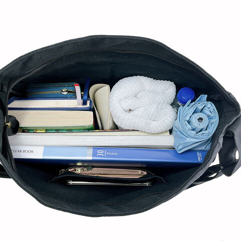 Mochila Mensageiro para Laptop Feminina Masculina, Bolsa Tote de Lona Transversal com Compartimento para Laptop, Bolsa Mensageiro de Lona para Trabalho
