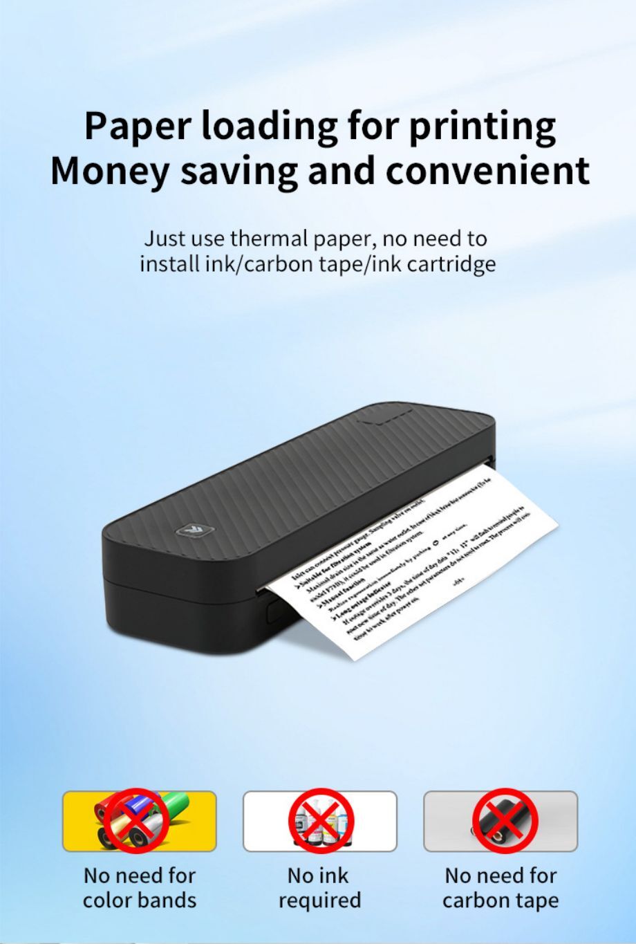 Thermal Printer, Portable Home Printer, Wireless, Connects To Phone