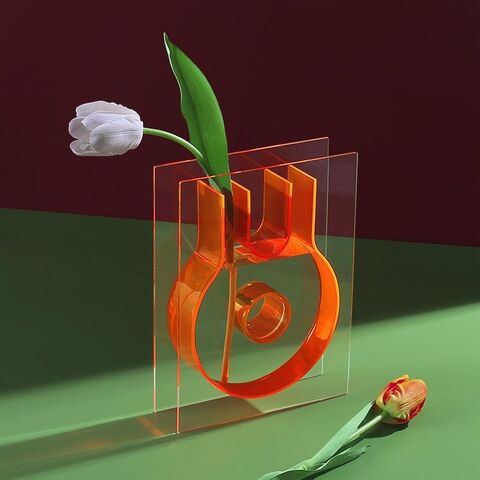 INS Style Nordische Acryl Vase Imagismus Farbe Acryl Blumenvase Elegante Hochzeitsdeko Vase