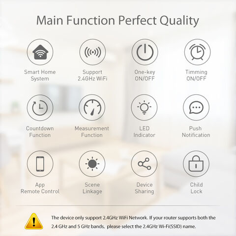 Prise Intelligente Tuya WiFi 2.4G pour Maison Intelligente, Prise d'Alimentation Intelligente Sans Fil compatible avec Alexa, pour Royaume-Uni