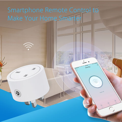 Prise Intelligente Tuya WiFi 2.4G pour Maison Intelligente, Prise d'Alimentation Intelligente Sans Fil compatible avec Alexa, pour Royaume-Uni