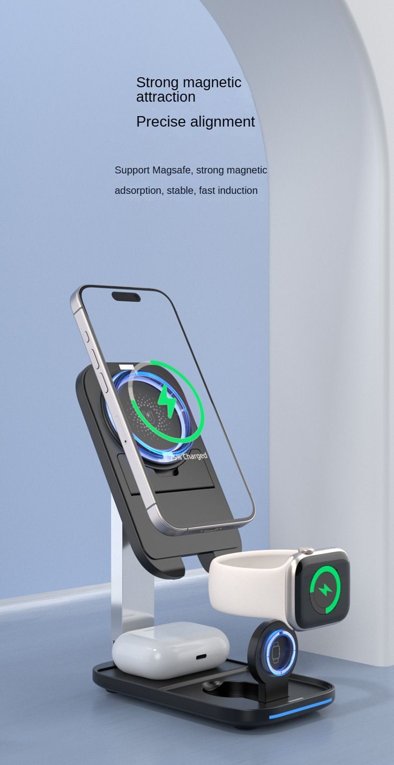 3 In 1 Wireless Charger Fast Charge Support Magsafe Applicable To Apple