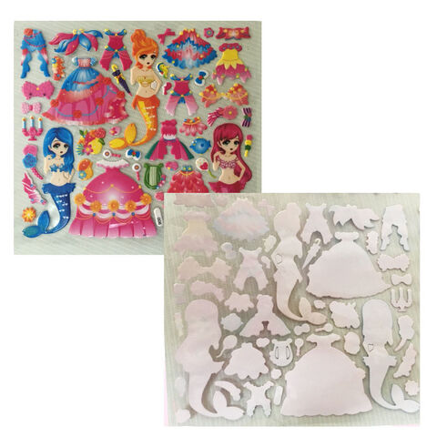 Stiker Puffy Kustom untuk Anak-Anak, Stiker Kartun Tahan Air, Stiker Gelembung 3D