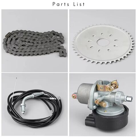 Kit Completo de Motor de Gasolina 60CC para Bicicleta, Motor de Gasolina de 2 Tiempos con Tanque de Combustible y Acelerador