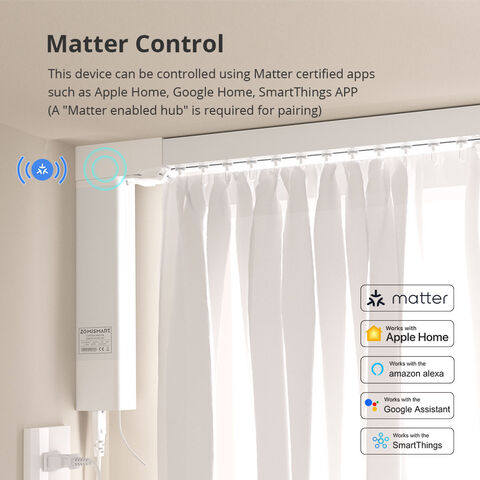 Zemismart materia sobre WiFi diapositiva cortina inteligente homekit smartthings Google Home App Control por Siri control de voz fácil instalación