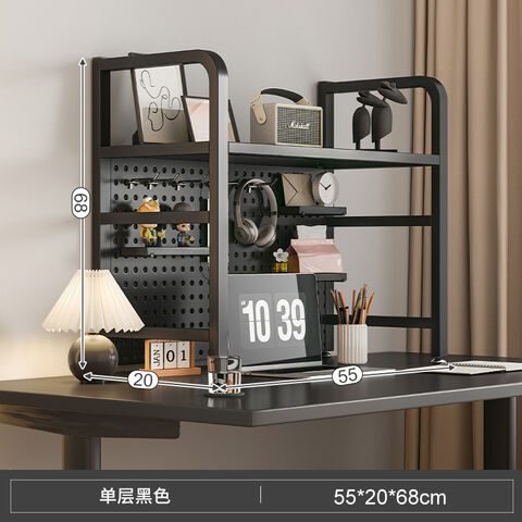Estante Industrial de 3 Níveis para Mesa de Computador, Estante de Armazenamento Independente Multifuncional para Escritório, Decoração de Casa