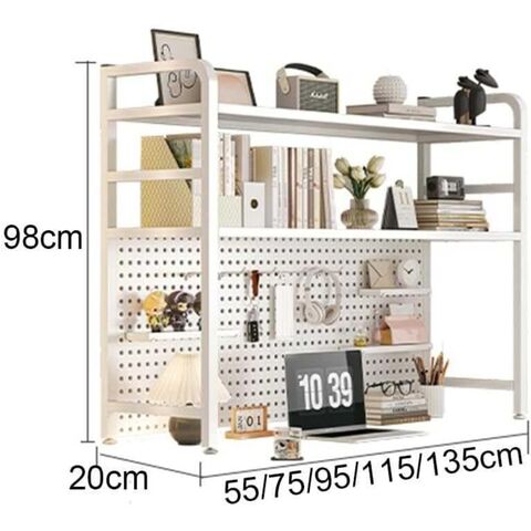 Estante Industrial de 3 Níveis para Mesa de Computador, Estante de Armazenamento Independente Multifuncional para Escritório, Decoração de Casa