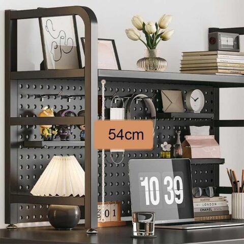 Estante Industrial de 3 Níveis para Mesa de Computador, Estante de Armazenamento Independente Multifuncional para Escritório, Decoração de Casa