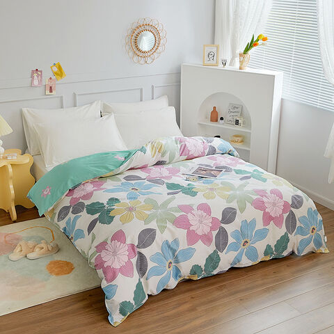 Échantillon gratuit de housse de couette brodée, draps de lit colorés, housse de couette jacquard complète, couette double en velours