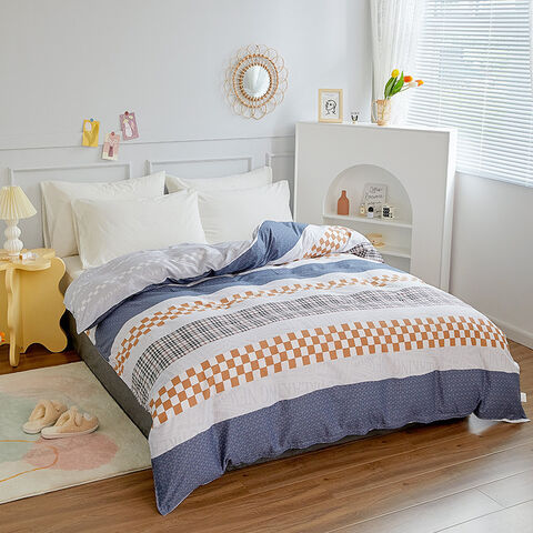 Échantillon gratuit de housse de couette brodée, draps de lit colorés, housse de couette jacquard complète, couette double en velours
