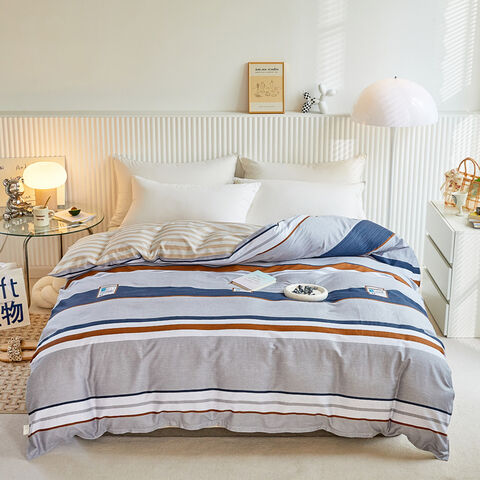Échantillon gratuit de housse de couette brodée, draps de lit colorés, housse de couette jacquard complète, couette double en velours