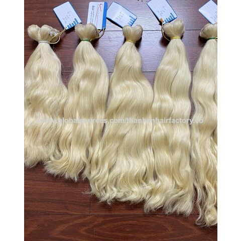 Grande Quantidade de Cabelo Humano Vietnamita em Estoque #613 Loja de Cabelo Cor Natural Ondulado Trama de Cabelo Pronta para Envio