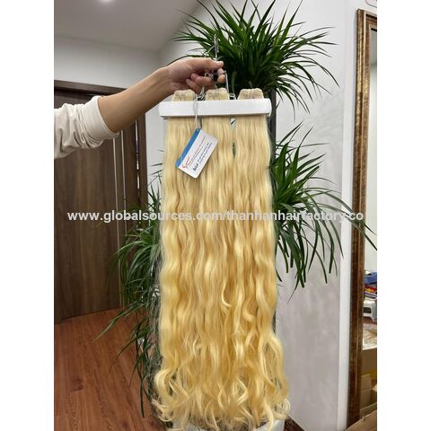 Grande Quantidade de Cabelo Humano Vietnamita em Estoque #613 Loja de Cabelo Cor Natural Ondulado Trama de Cabelo Pronta para Envio